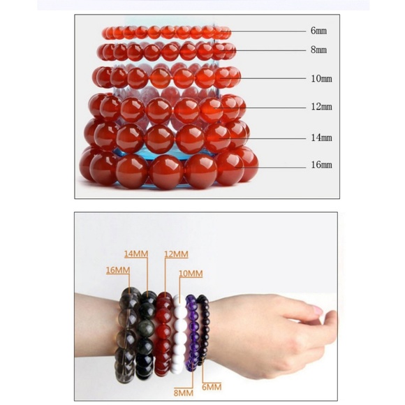 💛 Purple Striped Agate Beaded Bracelet - Picture 7 of 7